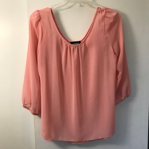 A. Byer Tops - A. Byer bow-back chiffon blouse ballet pink Medium